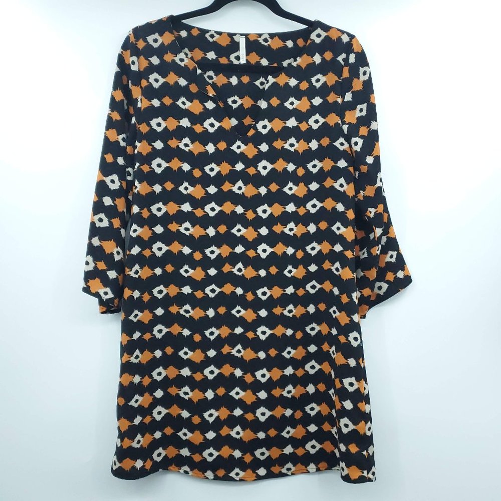 Sage Orange Long Sleeve V Neck Tunic M